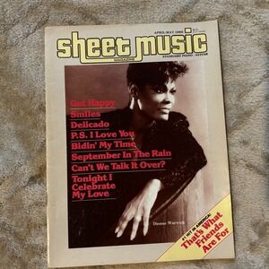 Vintage Sheet Music Magazine April May 1986 Dionne Warwick Piano Guitar